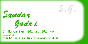 sandor godri business card